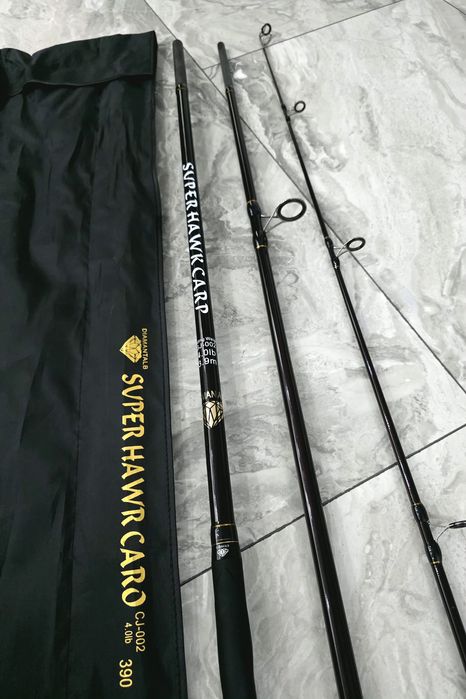 SET 3 Lansete Crap Diamant Alb 3.90 4.0Lbs din 3 Tronsoane + 3 Mulinete Crap FL EFB 6000 echipate cu Fir FL 0.28mm
