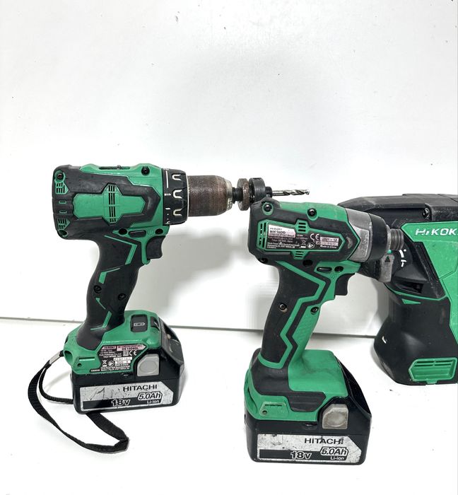 Set profesional HiKOKI 18V Brushless - Bormasina, Masina de insurubat cu impact, Ciocan rotopercutor + 2 acumulatori 5.0Ah