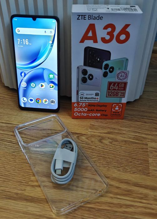 Telefon mobil ZTE A36, baterie 5000mAh