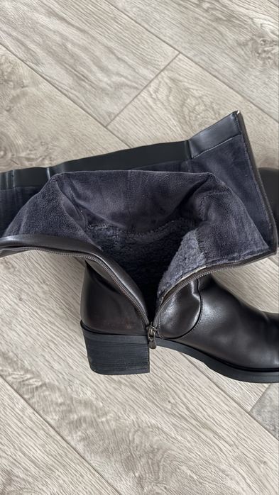 Натуральные кожанные зимние сапоги