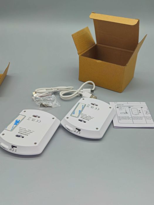 Комплект 2 броя LED нощни лампи с датчик за движение, USB зареждане