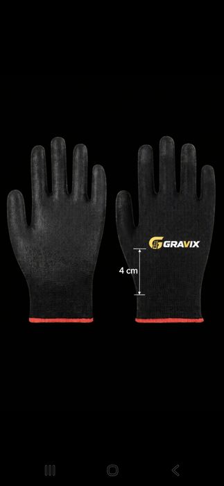 Mănuși de Protecție GRAVIX – Model Negru 22 g & Model Premium Galben 89 g | Confort, Aderență și Rezistență pentru Uz Profesional