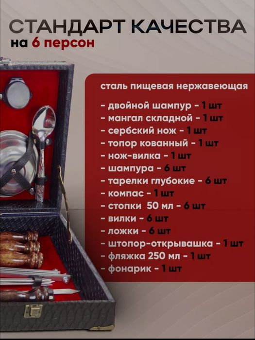 Набор для шашлыка и барбекю подарочный в кейсе