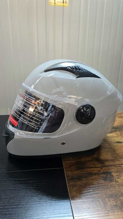 Casca Moto/Scuter/ATV, Viziera Dubla, Esarfa detasabila, Gri