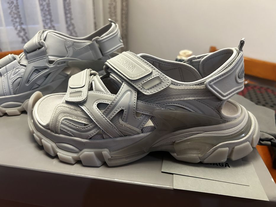Balenciaga track sandals grey