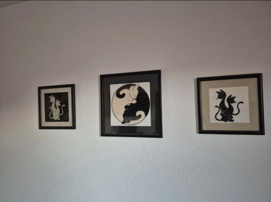 Set 3 goblene Zweigart Pisici