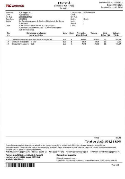 Cooler CPU be quiet! Dark Rock Pro 6 - NOU-