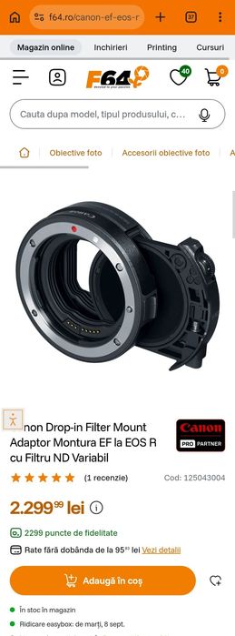 adaptor ef  rf cu filtru drop-in V-ND