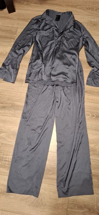 Pijama satin gri petrol