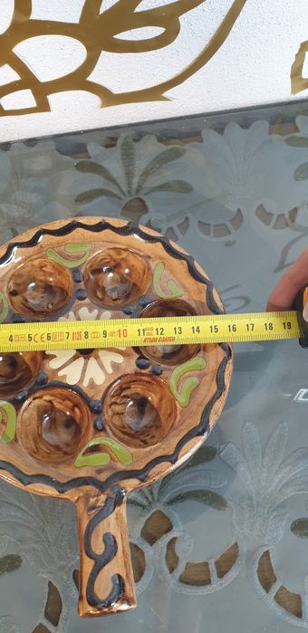 Tavă ceramică glazurată franceză, pentru cuptor