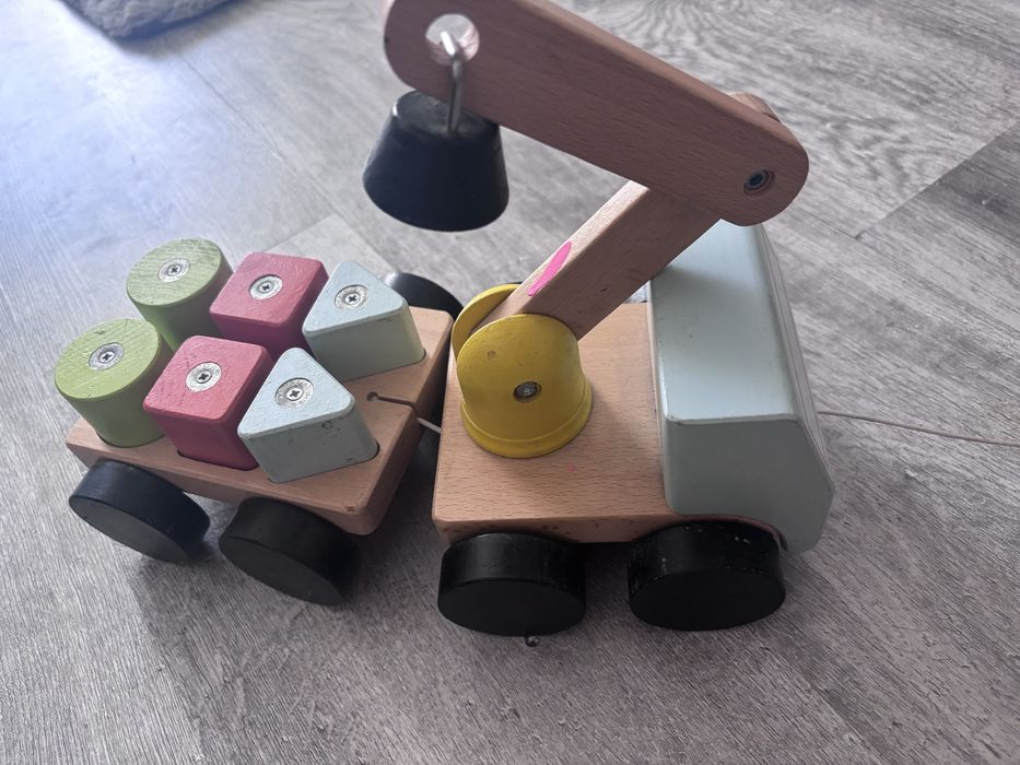 Macara cu blocuri de constructie IKEA UPPSTA, multicolor, 29x15x12cm