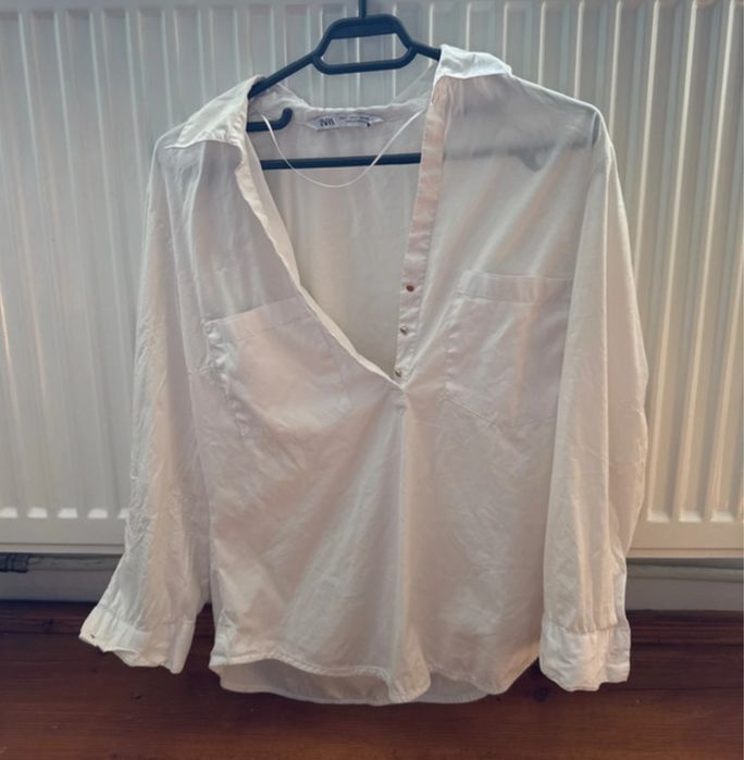 Camasa dama alba eleganta Zara