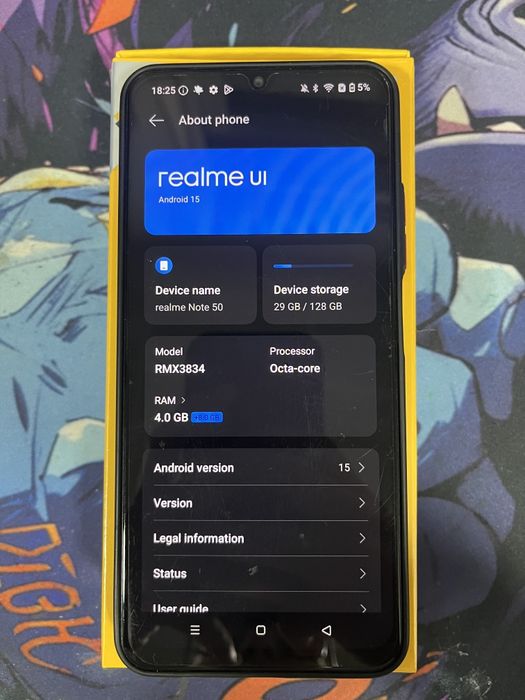 Телефон Realme Note 50 (128GB / 12GB RAM) Sky Blue, Dual SIM