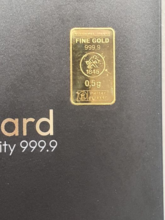 Lingou aur 0,5 grame, 24 K, certificat