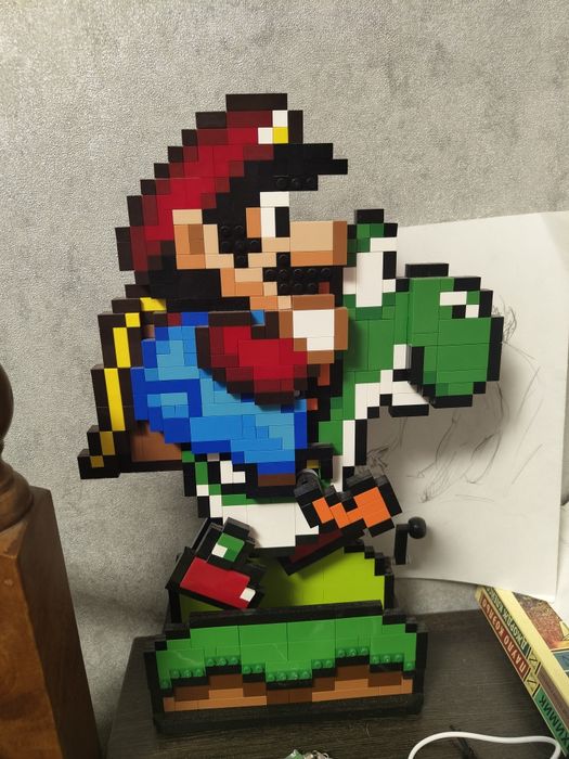 Lego super Mario world yoshi and mario