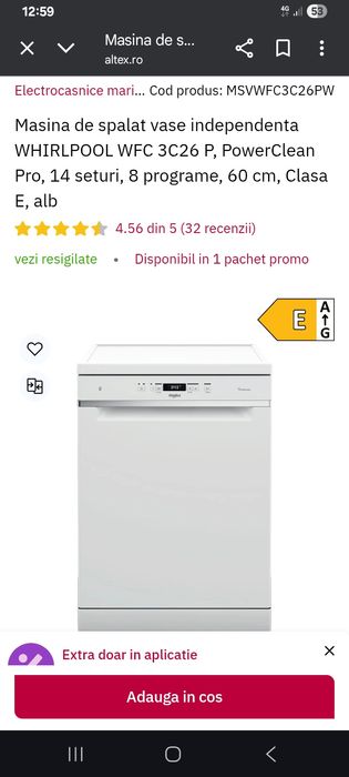 Masina noua de spalat vase Whirlpool