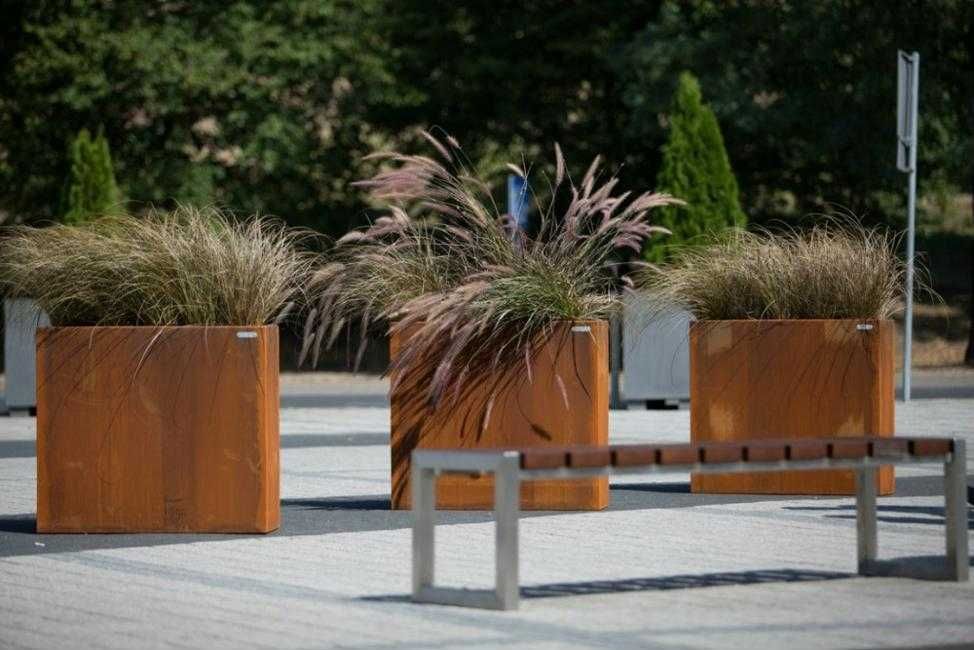 Jardiniere, ghivece, delimitare gazon din otel CORTEN