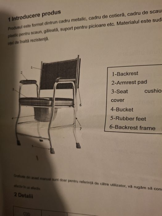 Scaun cu spate wc pentru camera