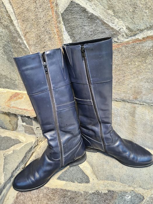 Cizme de piele albastru închis, mărime 38