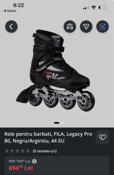 Role FILA Legacy Pro 80 Black/Silver, marimea 42.5