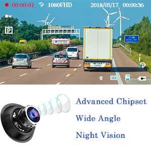CHORTAU Dash Cam 4,8 инча със сензорен екран в огледало