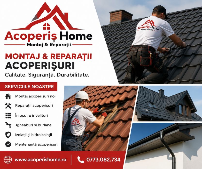 Renovări Acoperișuri / Reparații / Hidroizolații / Sistem Pluvial / Mansarde Lemn / Vopsire Acoperis