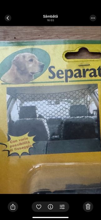 Plasa auto despartitoare separatoare pentru caini