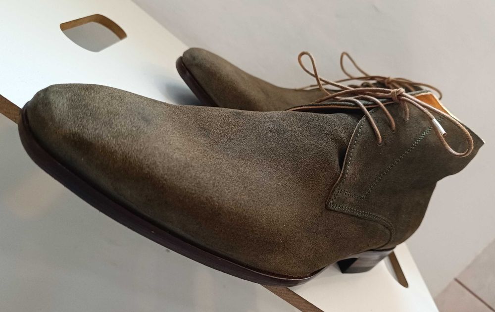 Ghete chukka 42 42.5 43 de lux GREVE NOI lucrate manual piele naturala