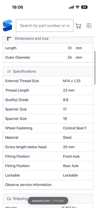 Секретни болтове за Джанти bilstein M14x1.25x28
