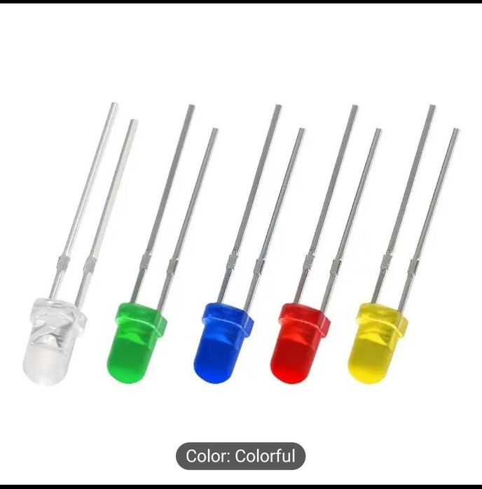 Светодиоды LED разных цветов 100 штук. LED lampa har xil ranglarda