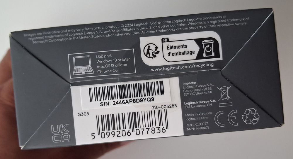 Мишка Logitech G305 Lightspeed оптична   безжична, USB, черна, гейминг, 6 програмируеми бутона