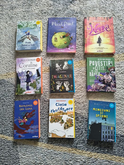 9 cărți pt școlari, editura Arthur, Wonka, micul print, etc