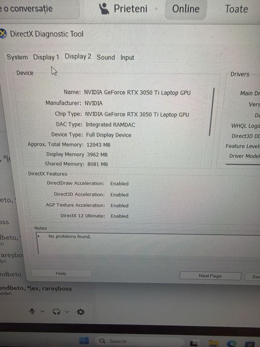 Vand laptop acer nitro 5 3050ti