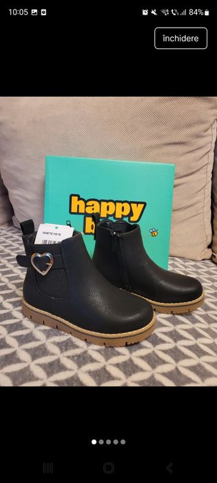 Ghete Fete Noi Toamna-Primavara, Fermoar, Piele întoarsă Marimea 28, H