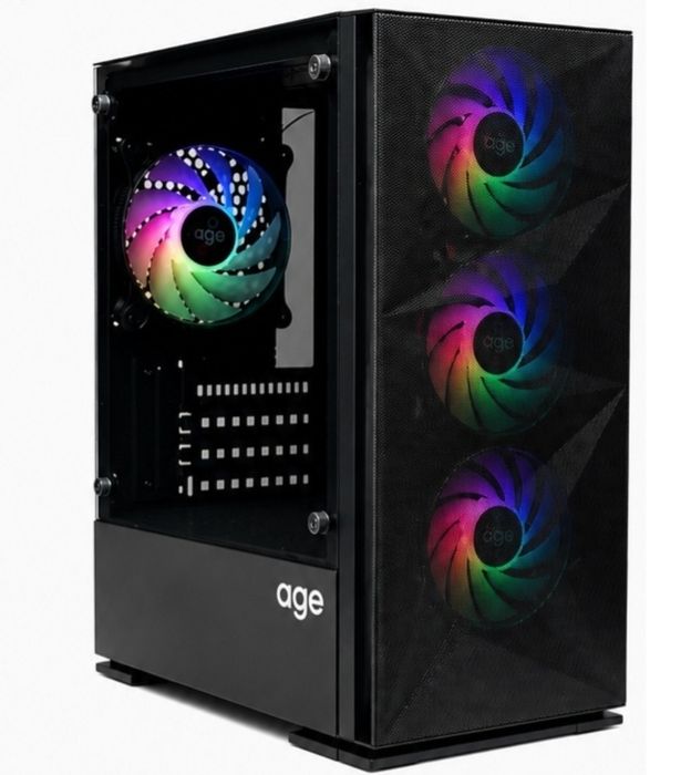 Корпус AGE A3 Micro ATX Кейс 4 Встроенных вентилятора