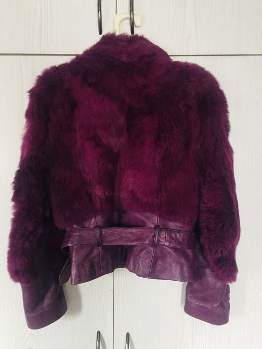 Дамско зимно яке от естествена заешка кожа