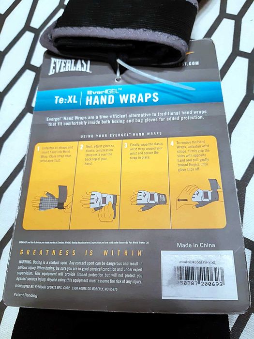 Everlast - EverGEL Hand Warps - Manusi de protectie cu gel - NOI - XL