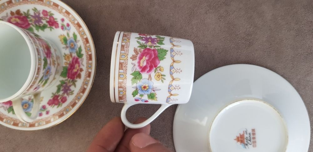 Set 6 cesti de cafea vechi din portelan fin