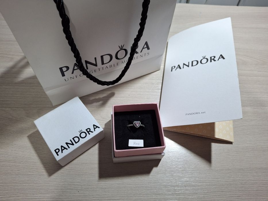 Кольцо Pandora «Розовое сердце» (52 размер)