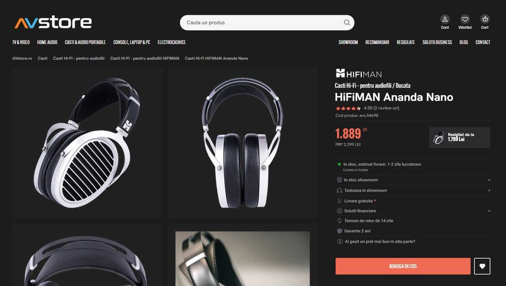 Casti HiFiMAN Ananda Nano, impecabile, factura, garantie pina in 22.04.2028