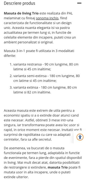 Masuta cafea extensibila
