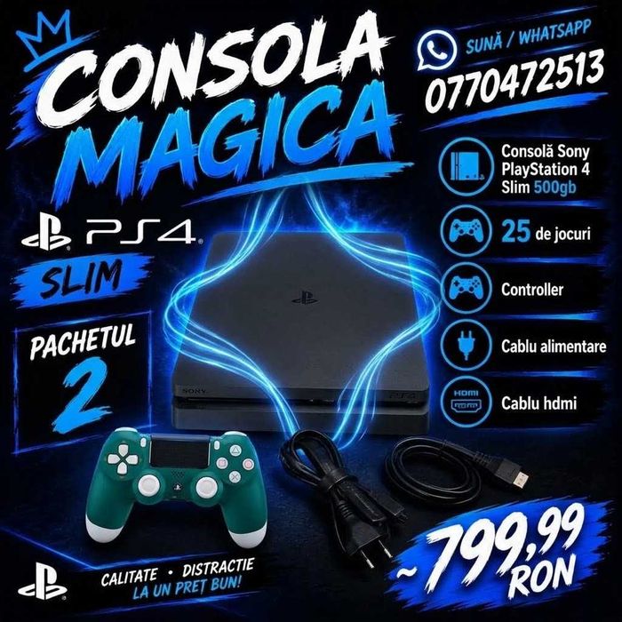 Consola Magica Mai Bun ca PS5 Playstation 4 Slim 1Tb Modat