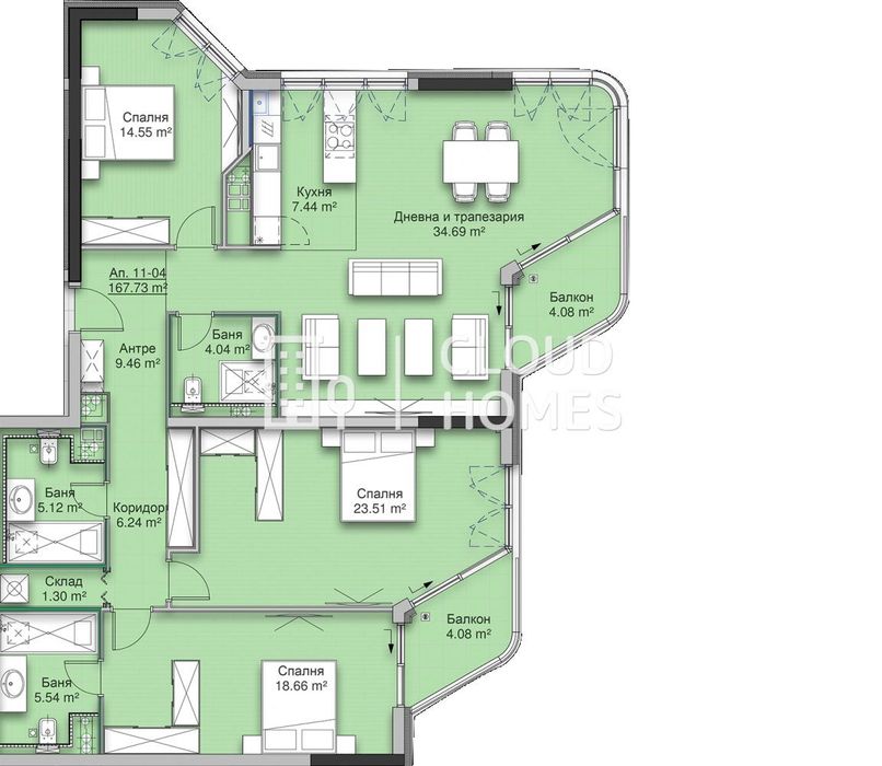 4-стаен в София-Кръстова Вада площ 205 цена 675840