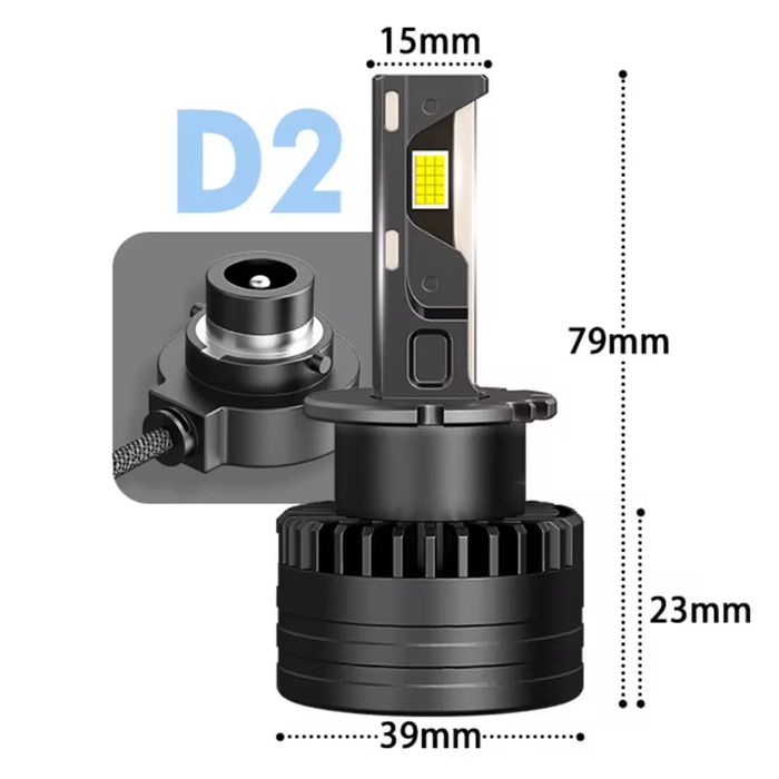 Set Doua Becuri Led D1S,D2S,D3S,D4S 180W/23000Lm/6000K