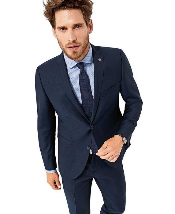 Costum slim Club Of Gents 46 S lana super 100's respirabila albastru