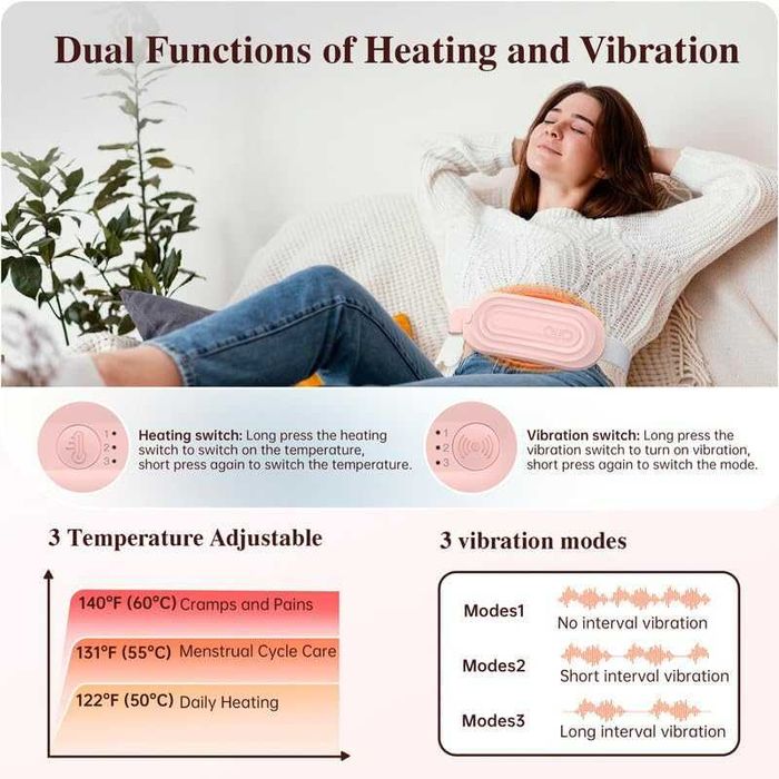 Нов колан Отоплителен пояс за корем облекчаване на менструални болки