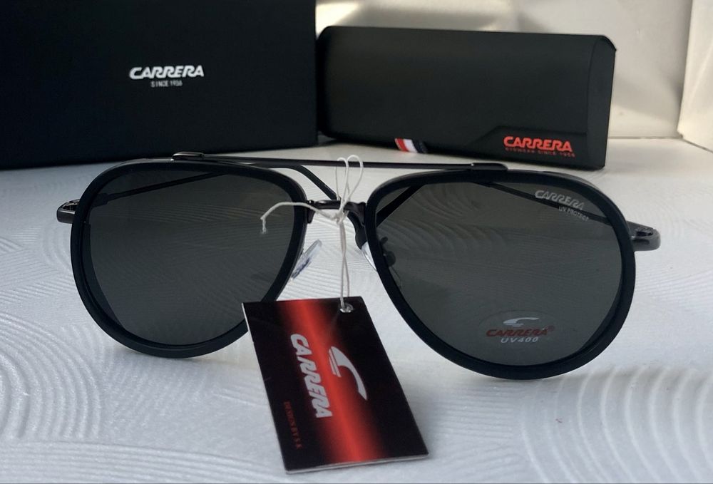 Мъжки слънчеви очила авиатор carrera 2 цвята черни мат лак