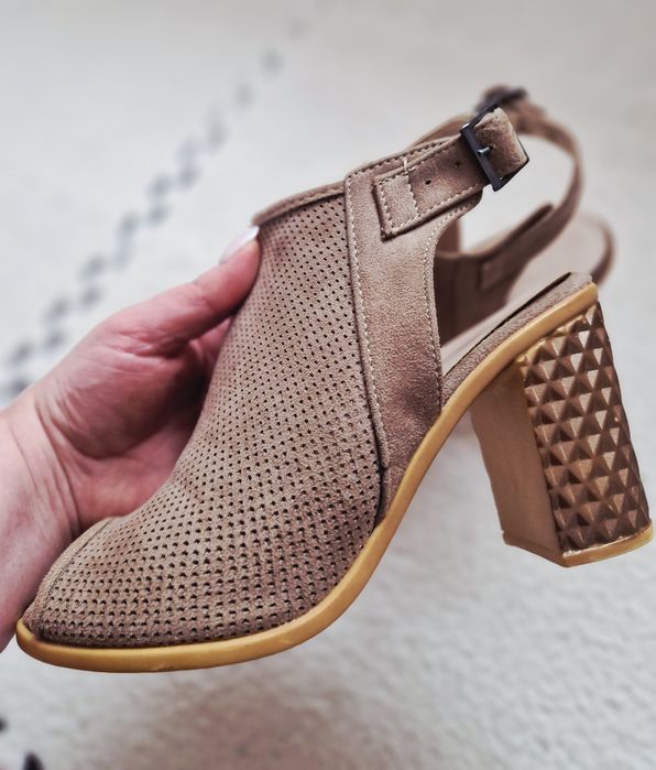 Sandale piele toc 8 cm