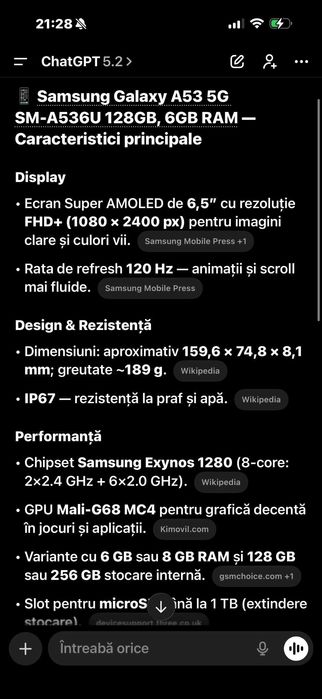 Vand telefon Samsung A53 5G