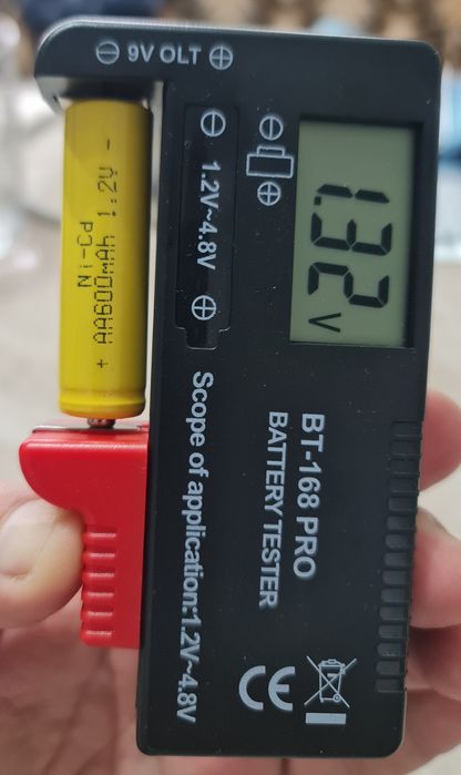 Тестер для щелочных и аккумуляторных батареек